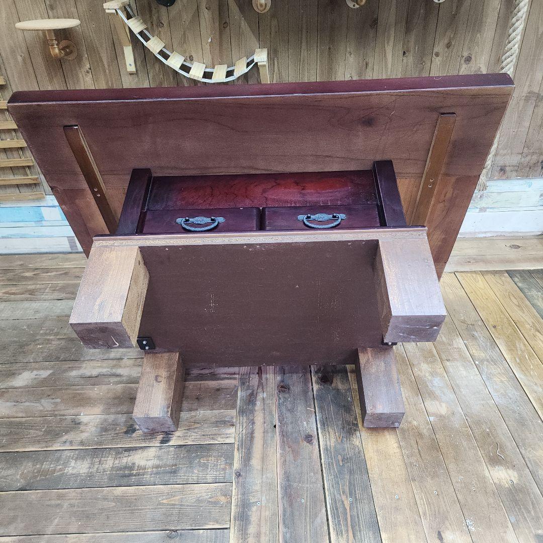 大型火鉢テーブル引き出し付き