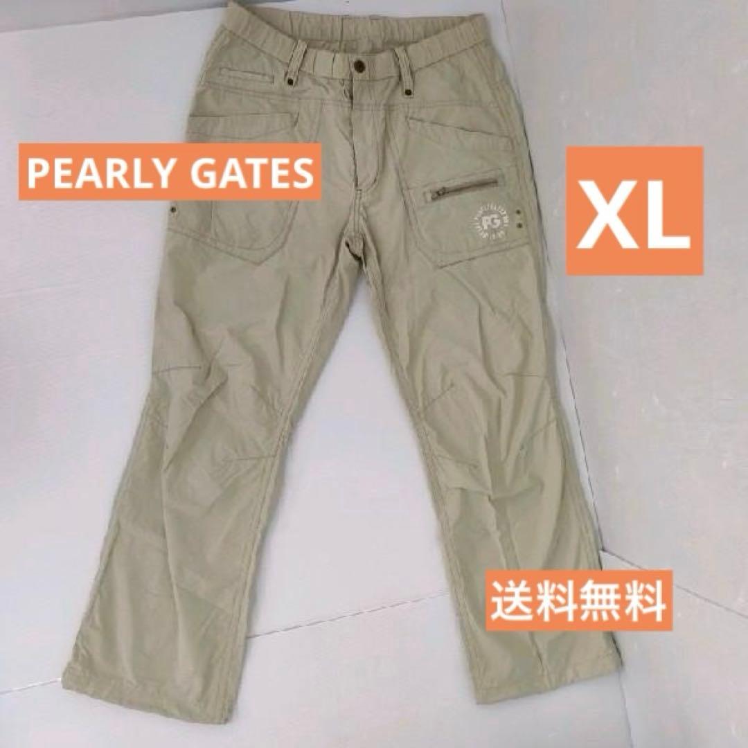 PEARLY GATES ゴルフウェア パンツ 6 XL ベージュ バックロゴ