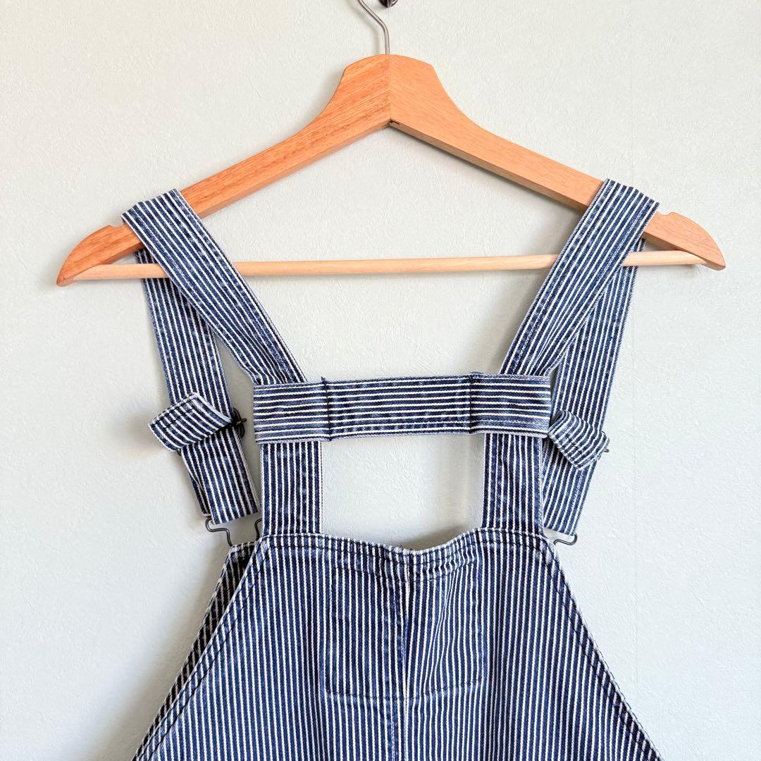 美品 natal design ネイタルデザイン オーバーオール ヒッコリー 縞