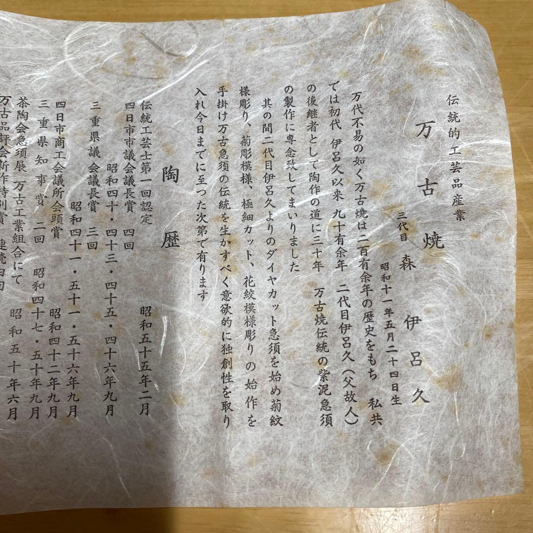 万古焼　手作急須　三代伊呂久作 希少品　ダイヤモンドカット