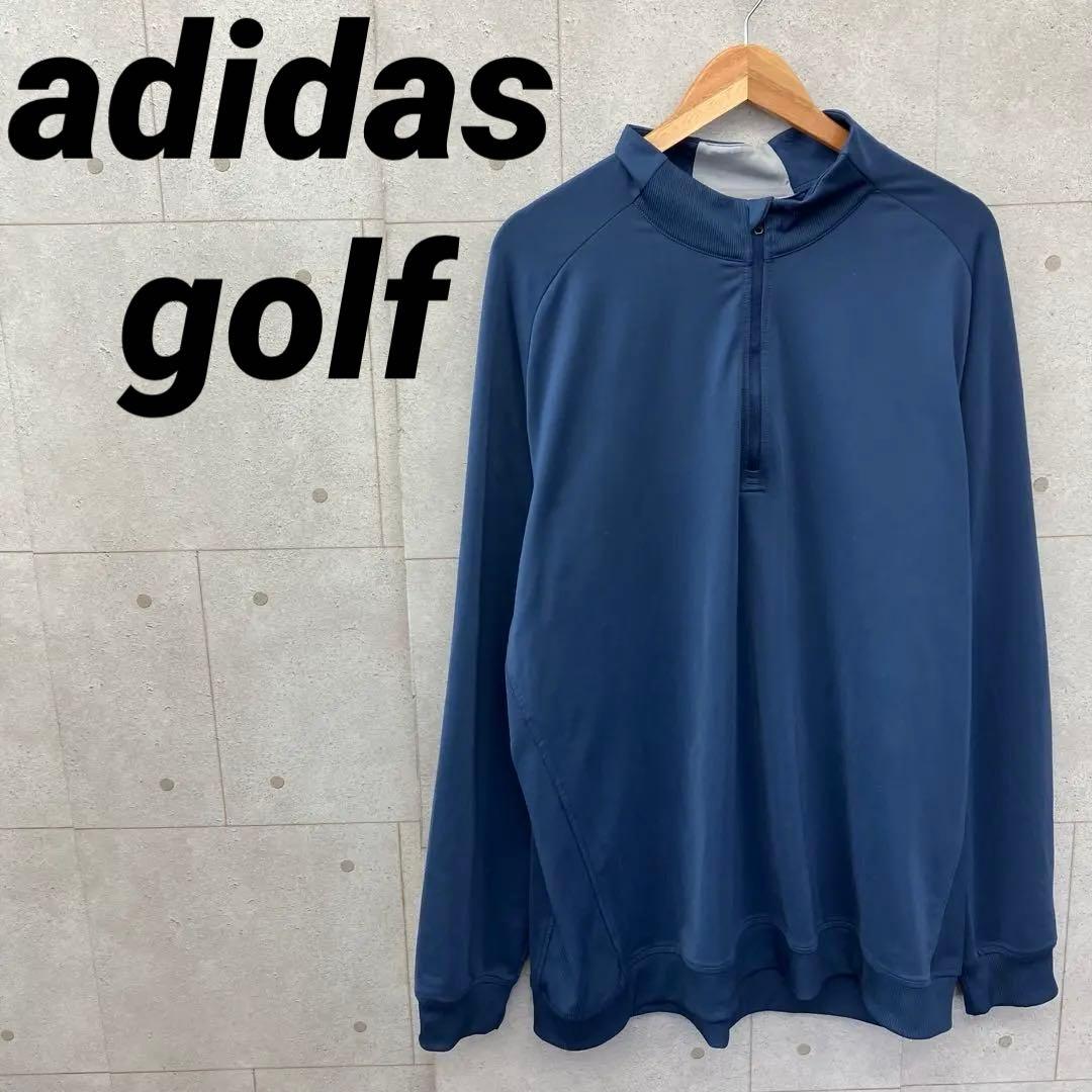 adidas golf アディダスゴルフ ハーフジップジャケット 2XL 藍色