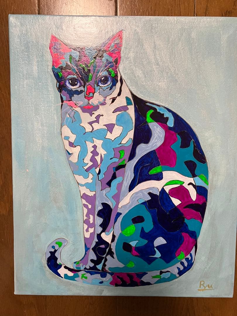 猫　絵画　イラスト　ドローイング