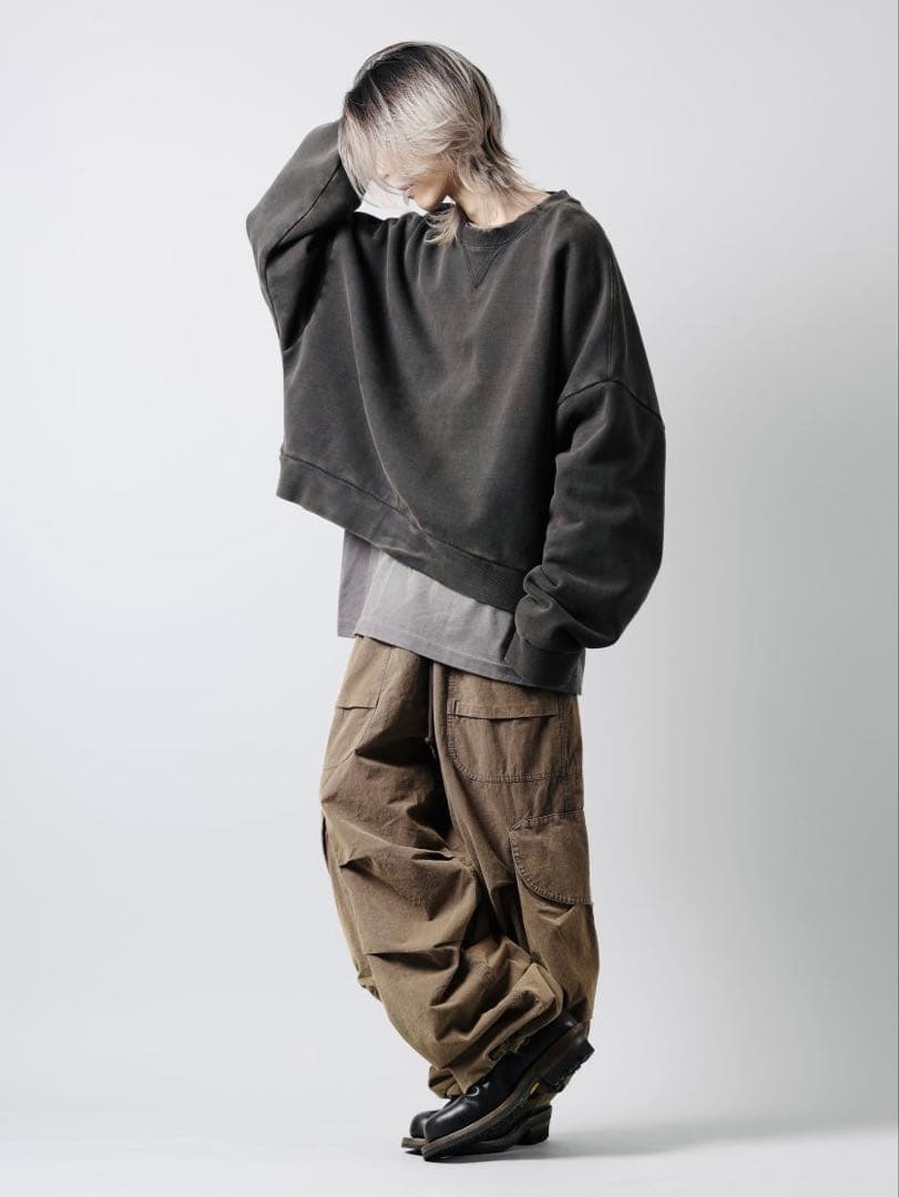 BOX CREW / WASHED BLACK L 【男女兼用】