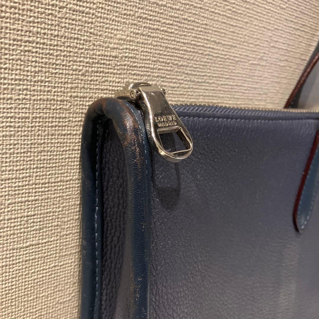 《中古美品》　ロエベ　トレドバッグ　ネイビー