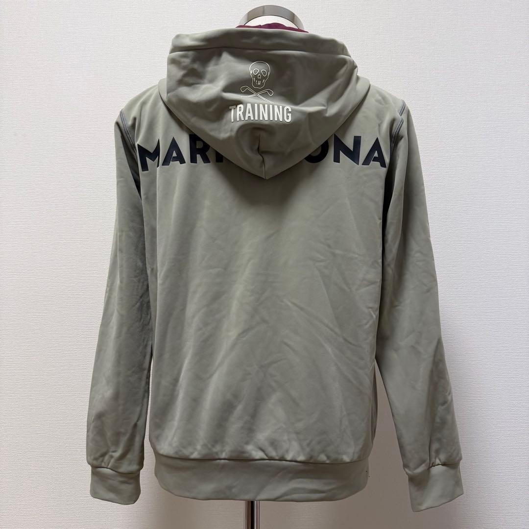 マークアンドロナ　ジップパーカー　スカル　ストレッチ　グリーン系　ゴルフウェア