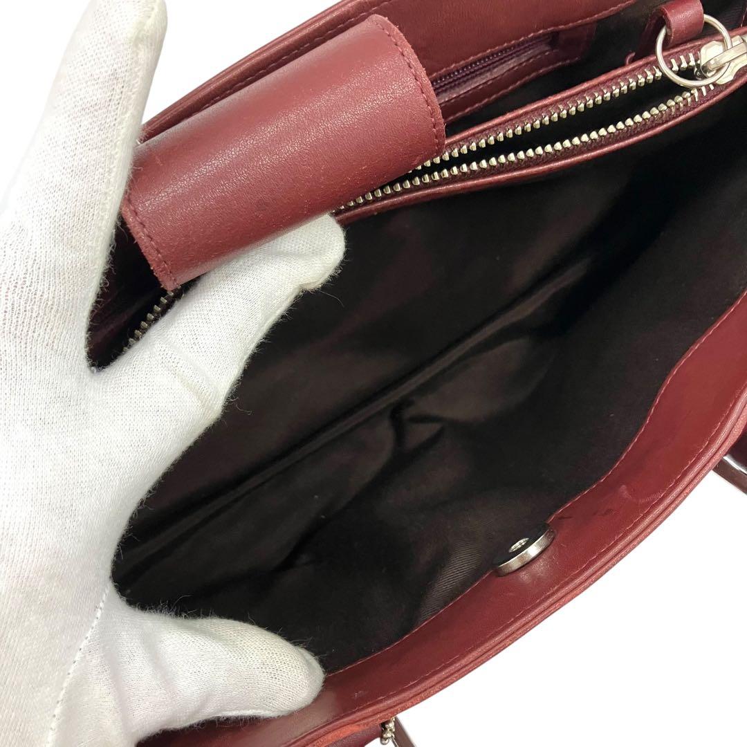 【美品・上質】オールドコーチ レザー ハンドバッグ バーガンディ（赤茶）