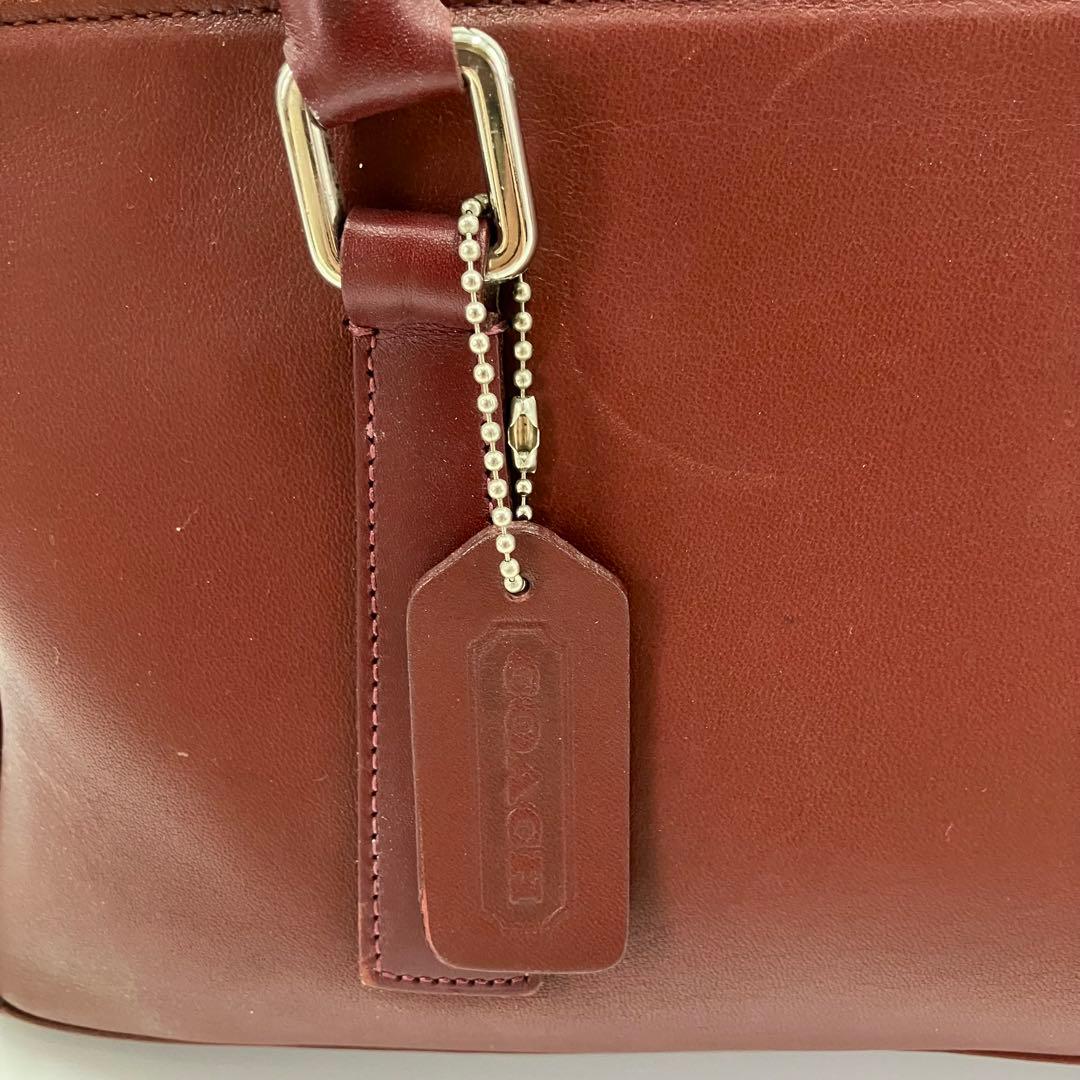 【美品・上質】オールドコーチ レザー ハンドバッグ バーガンディ（赤茶）