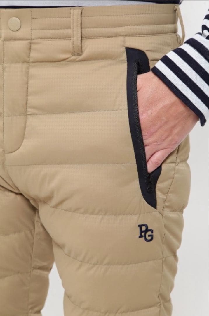 新品 パーリーゲイツ ナイロンタスラン 中綿キルティングパンツ(5)サイズL