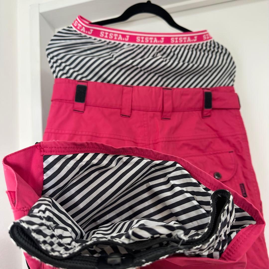 美品☆人気 sista.J スノーボードウェア 上下セット 花柄 総柄 スノボー