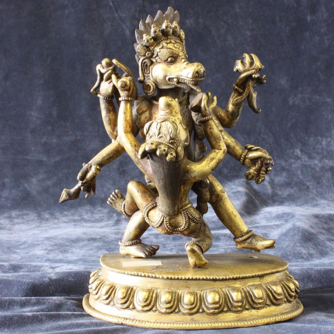 馬頭・牛頭観音像　歓喜天　ハヤグリーヴァ・シャクティ（ヤブユム)