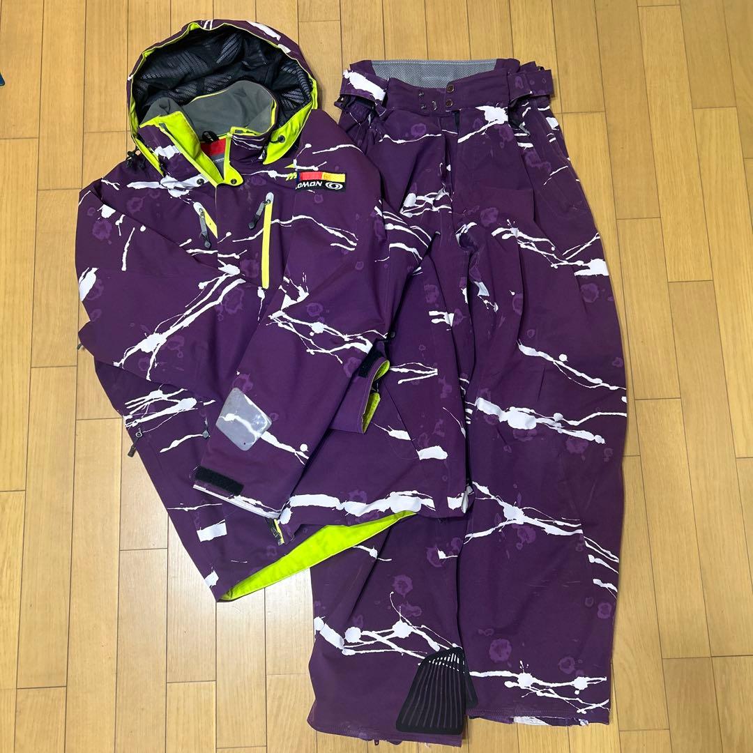 mizuno 紫色スキーウェアセット（ジャケット＆パンツ）