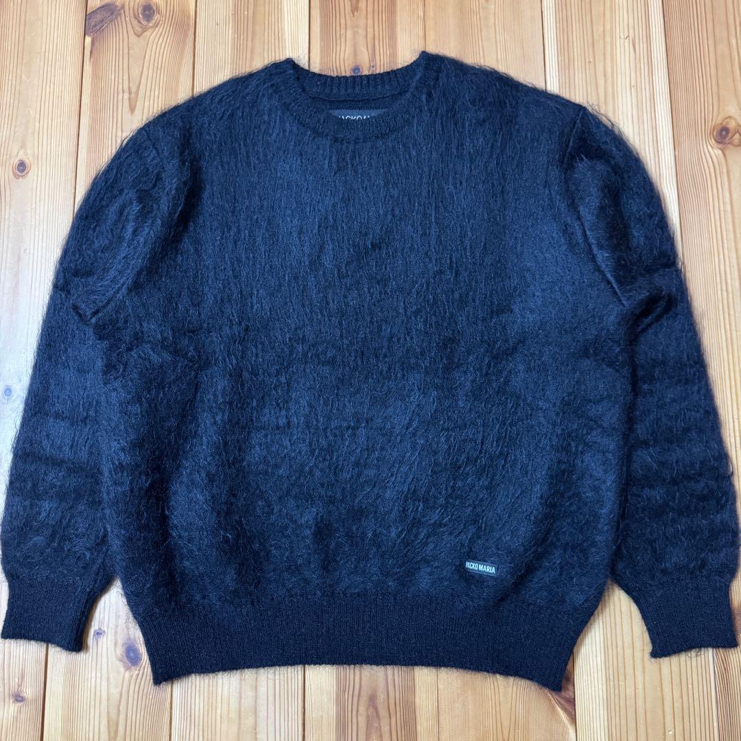 トップス WACKO MARIA MIX MOHAIR CREW NECK SWEATER