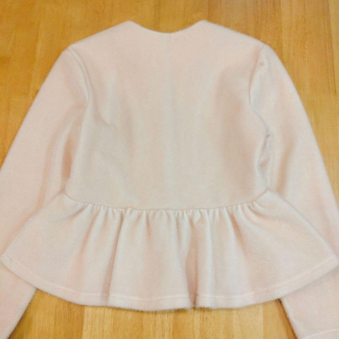 【美品】bibiy. ビビィ　ペプラムカーディガン ピンク M カットソー　長袖