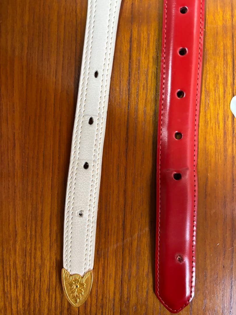 ２本、エルメス白ベルト コーチ赤ベルト