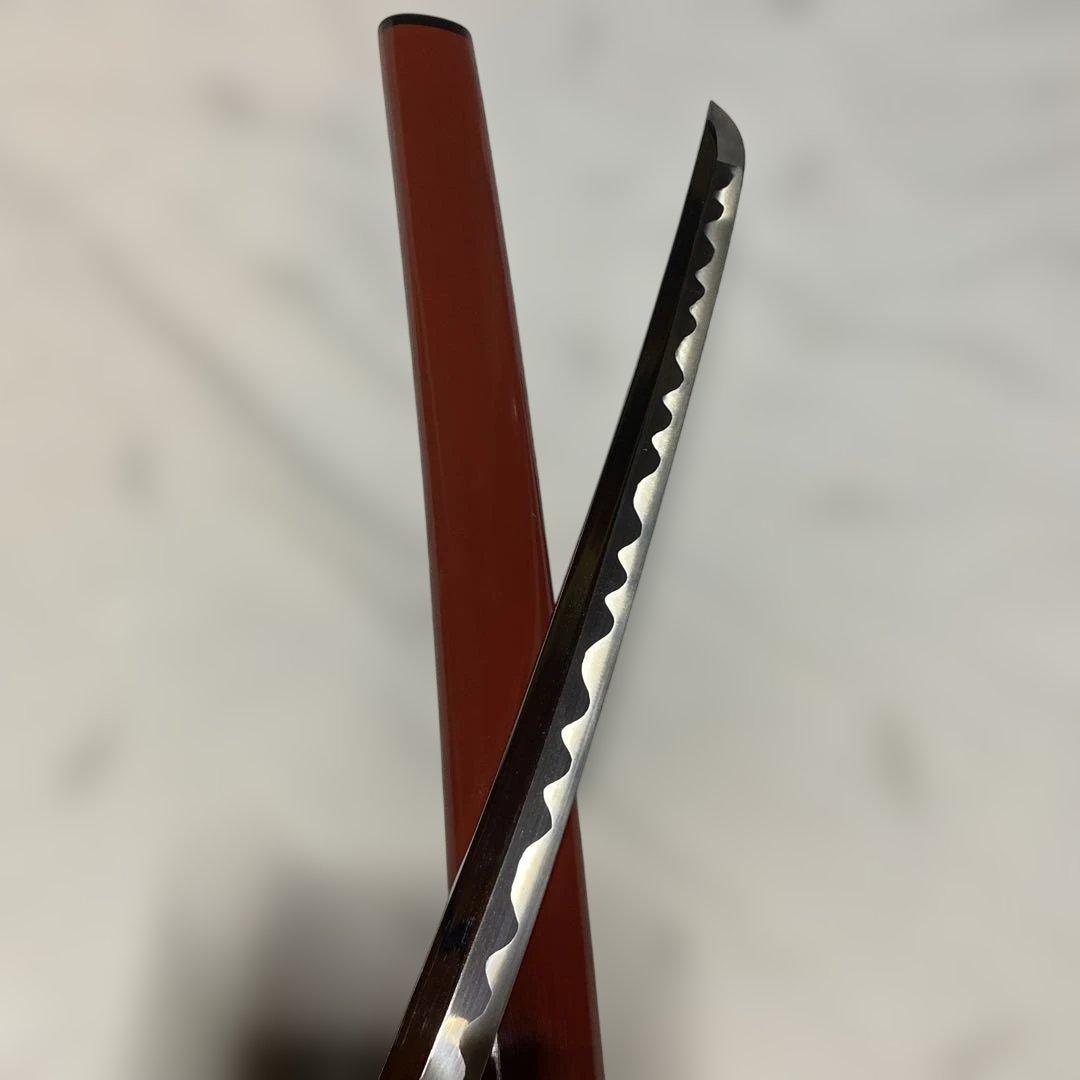 高級模造大刀 藤巻柄 竹笹図木瓜鍔 小豆色呂鞘