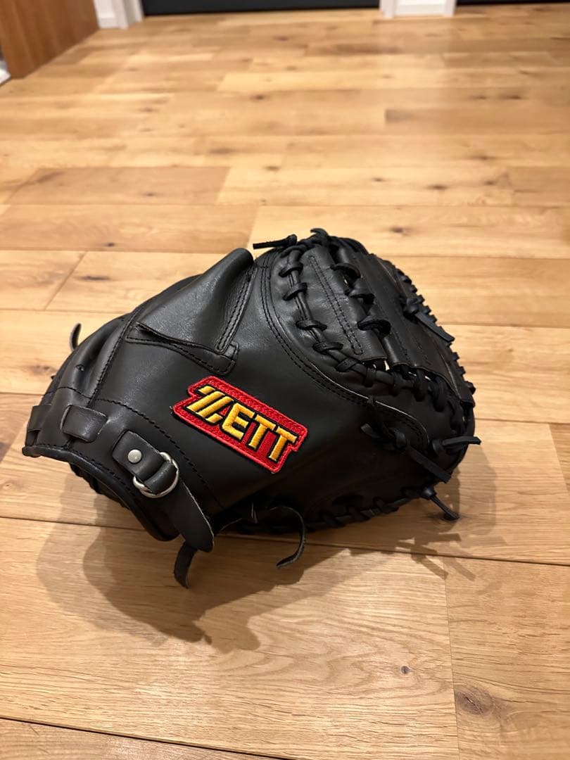 ZETT ブラック 軟式グローブ　キャッチャーミット
