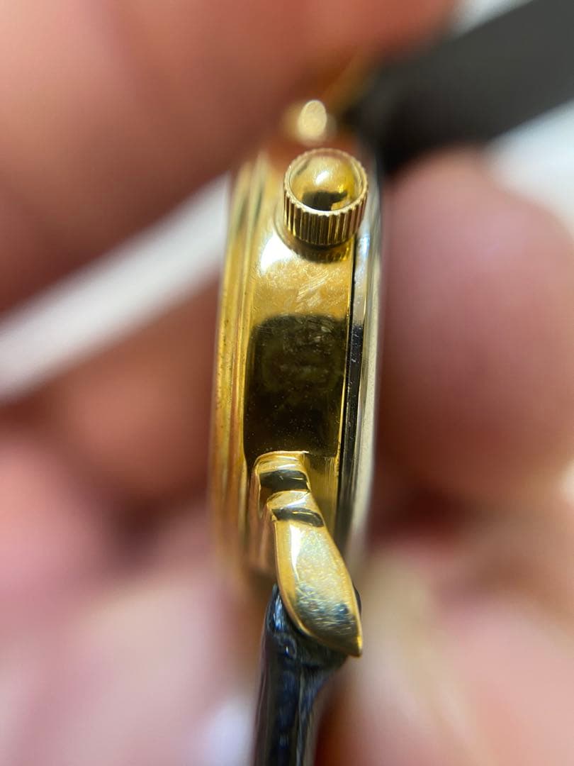 CELINE ネイビー レザー アナログ時計