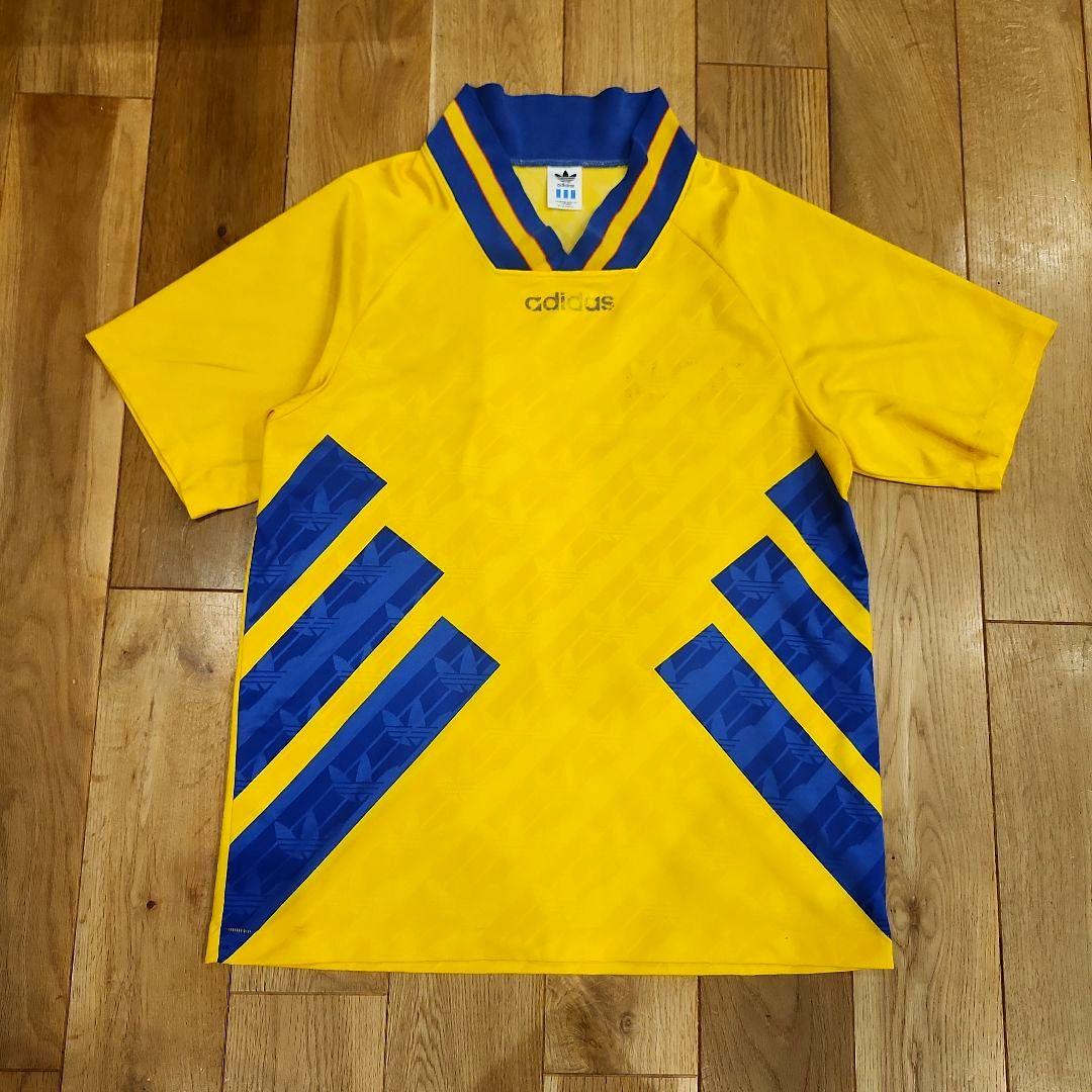 レア　90s スウェーデン代表　アディダス　半袖ゲームシャツ　オールド