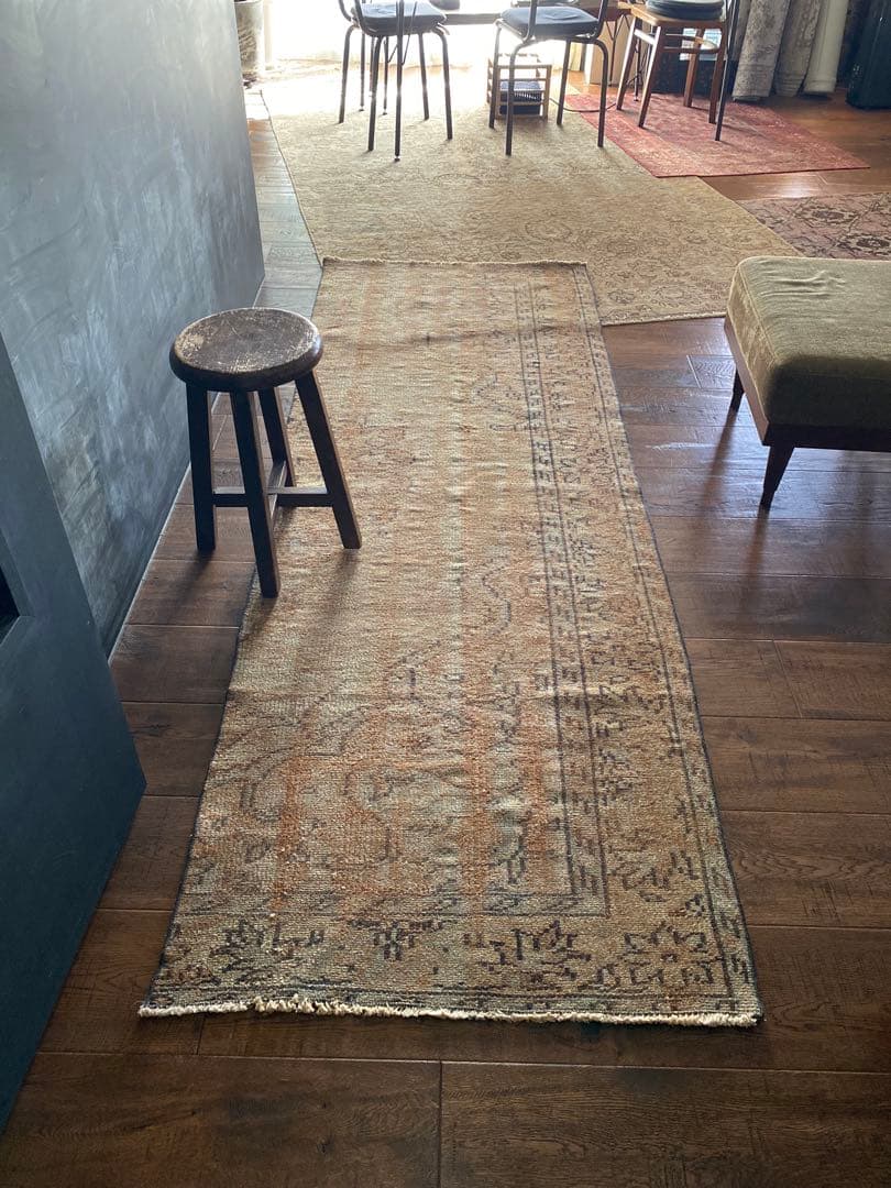 訳あり特価ロングランナーラグ　ヴィンテージラグ　トルコラグ