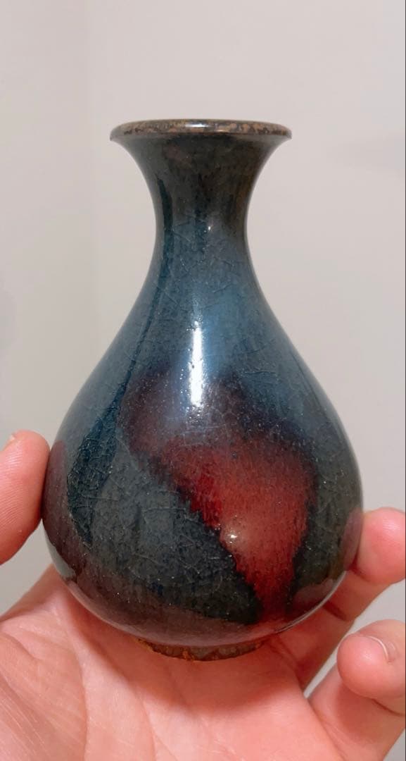 鈞窯玉壺春瓶　骨董品　古美術　陶芸　酒器