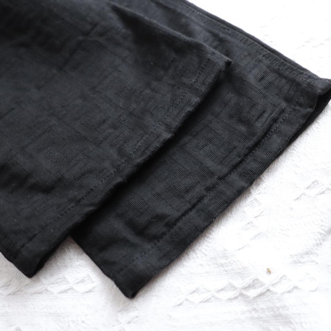 FENDI　フェンディ　ズッカ柄　パンツストレート　FFロゴ　ブラック　チノパン