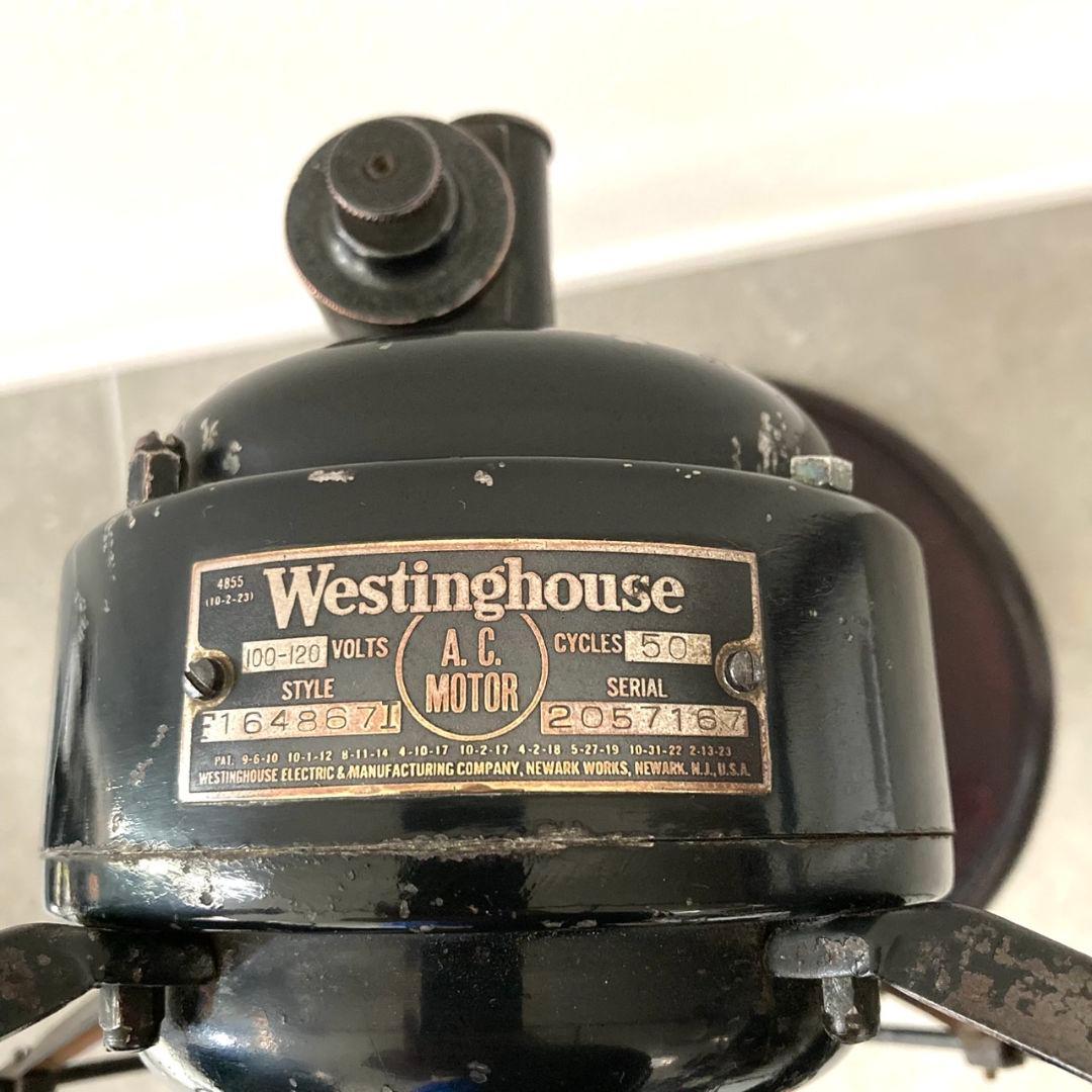 Westinghouse ウエスティングハウス 扇風機　当時物 木製台座付き
