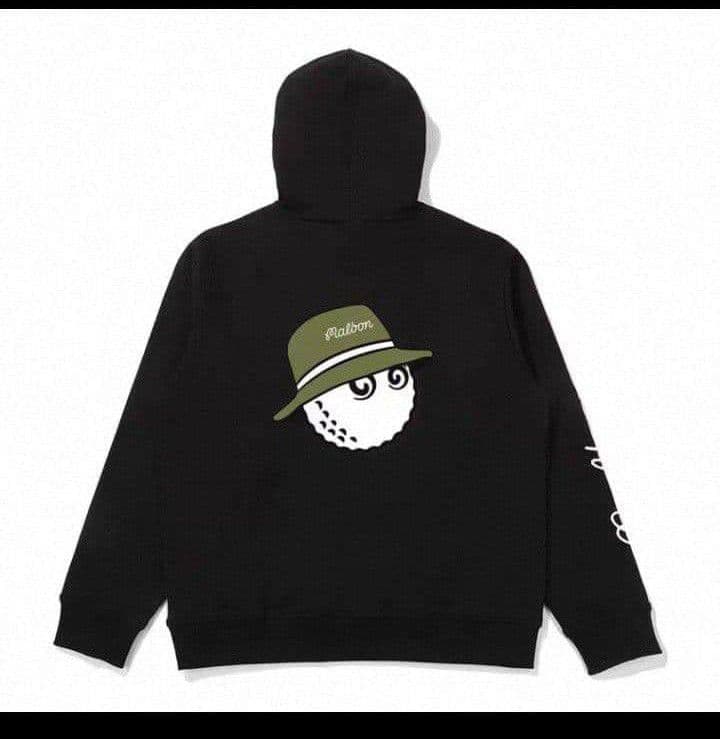 ★即発送&XL★マルボンゴルフ Malbon 長袖 厚手裏起毛パーカートレーナー