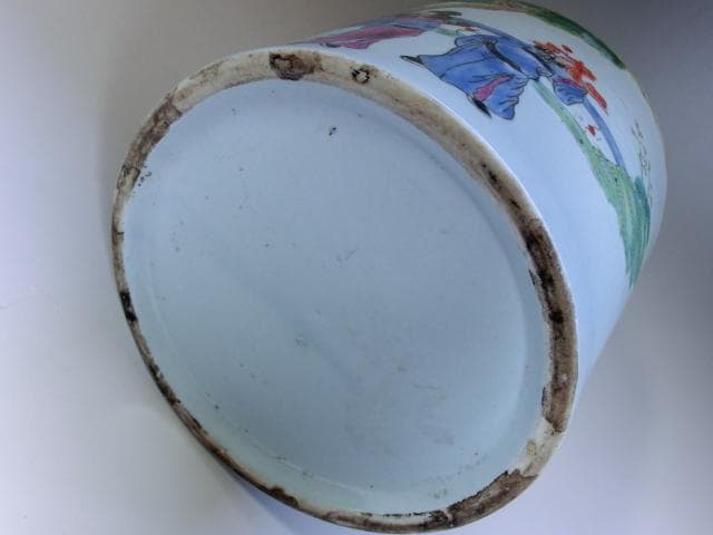 蓋物■中国陶磁器人物色絵合子 茶入 桃松 唐人 蓋鉢 丸筒鉢 入物 古玩 骨董■