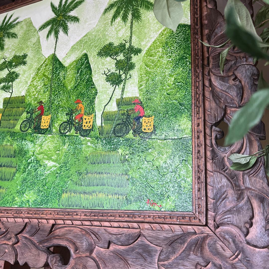 【直接引き取り】アジアン　バリウブド　特大サイズ　絵画　パネル