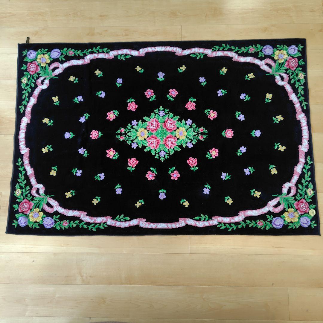 FEILER　バスタオル 黒色 花柄　75×150