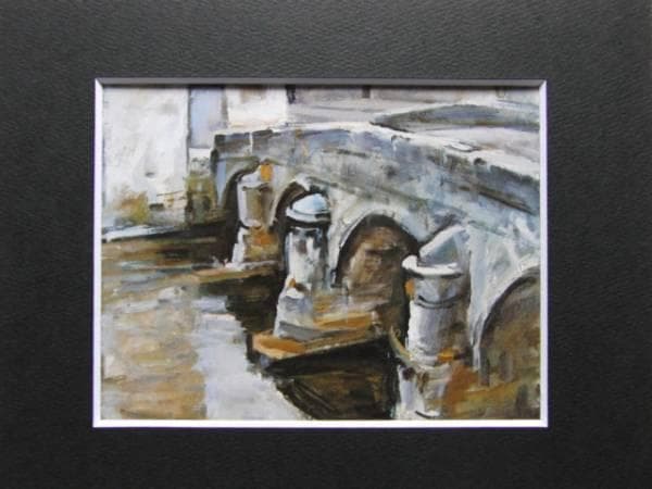 荻須　高徳、古い橋（オートマルヌ）、希少画集画、風景