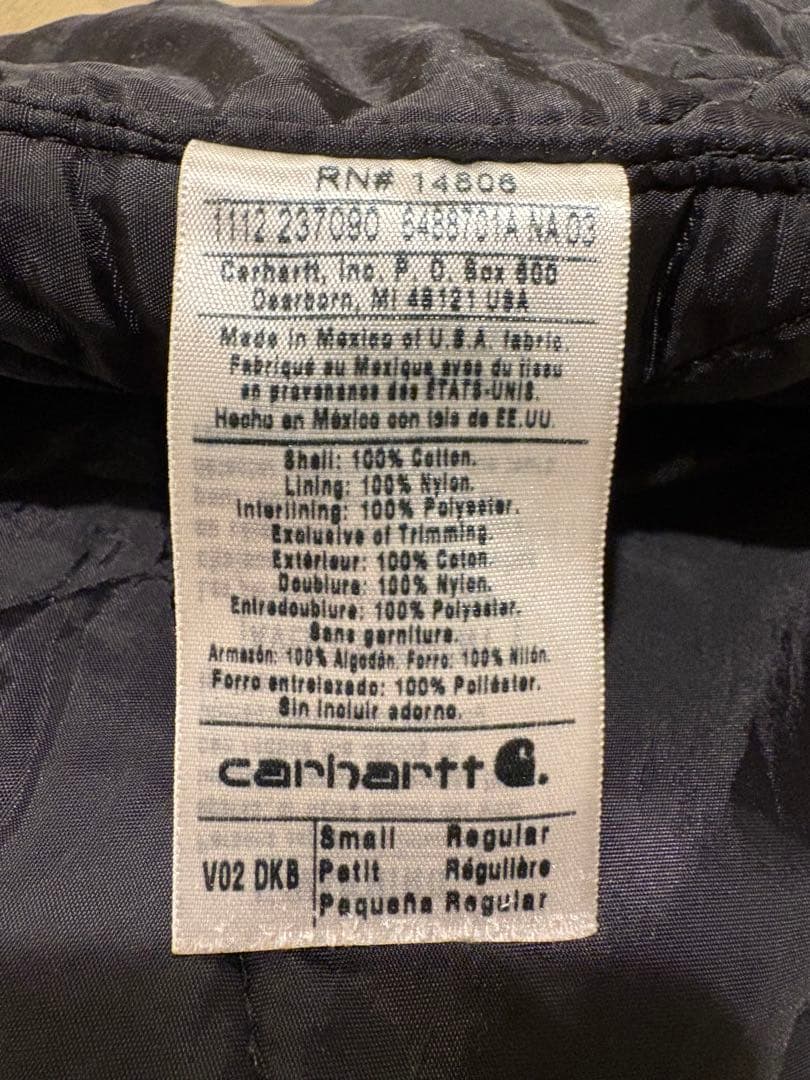 Carhartt 　ダックベスト　ダークブラウン　メキシコ製　Sサイズ
