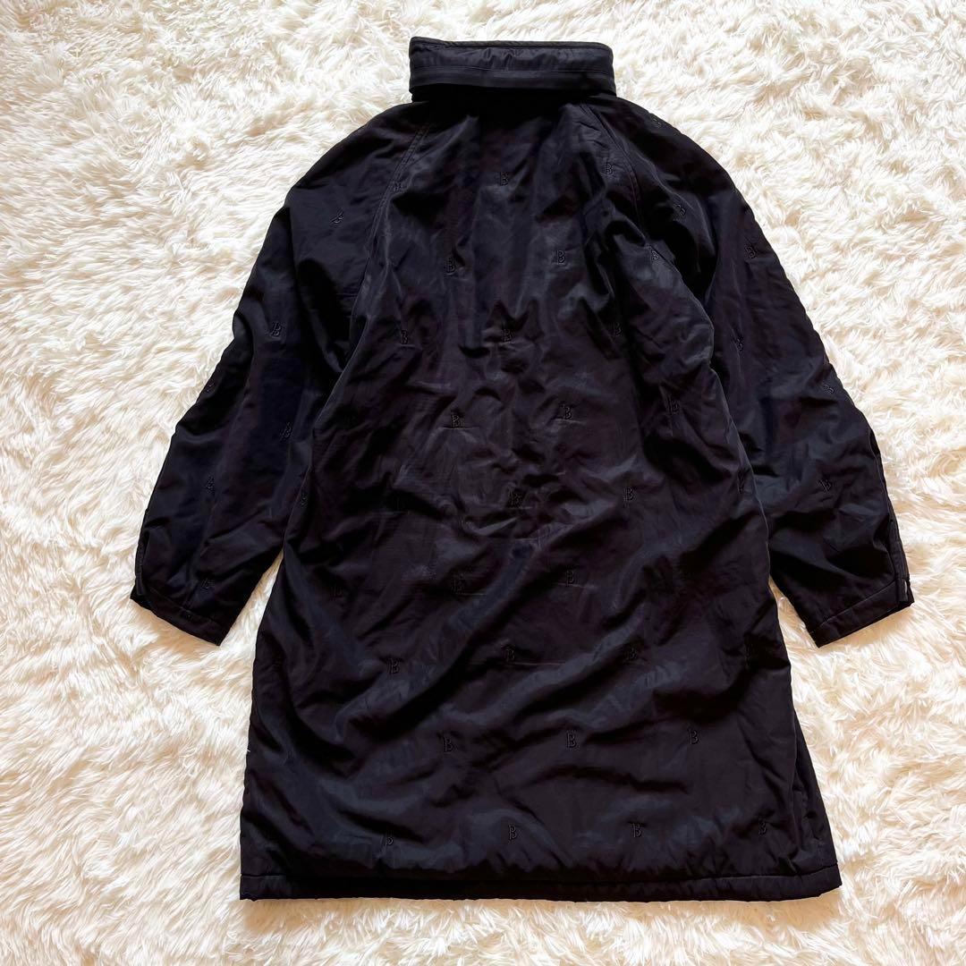 希少✨BURBERRY　バーバリー　ロングコート　裏チェック　ロゴ刺繍　ブラック