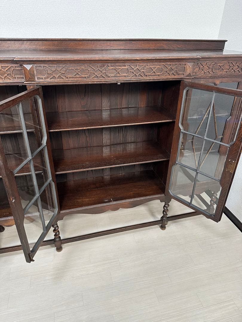 英国 イギリス アンティーク ブックケース ツイストレッグ 管理No.i0※