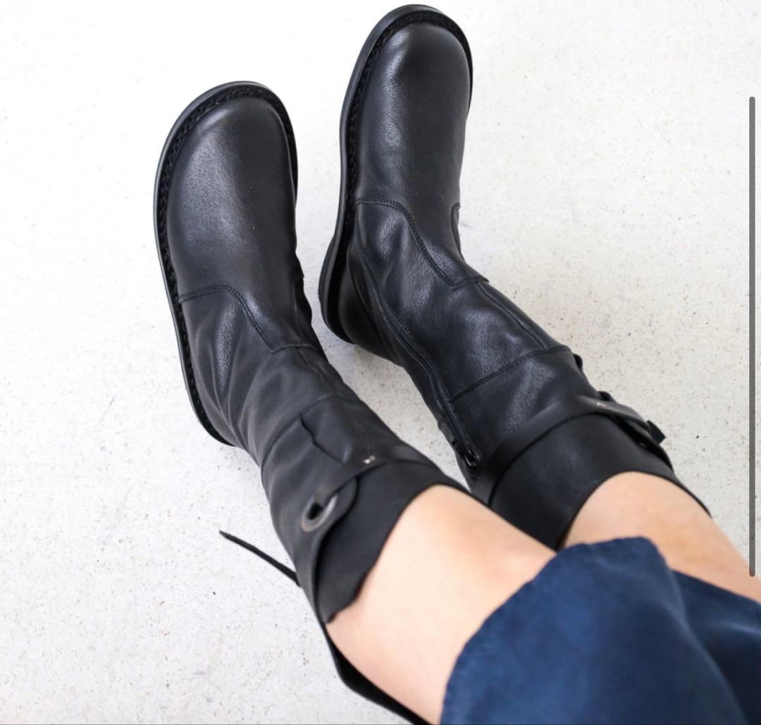 ■ trippen トリッペン シボ革 レザー ロングブーツ サイドジップ 35