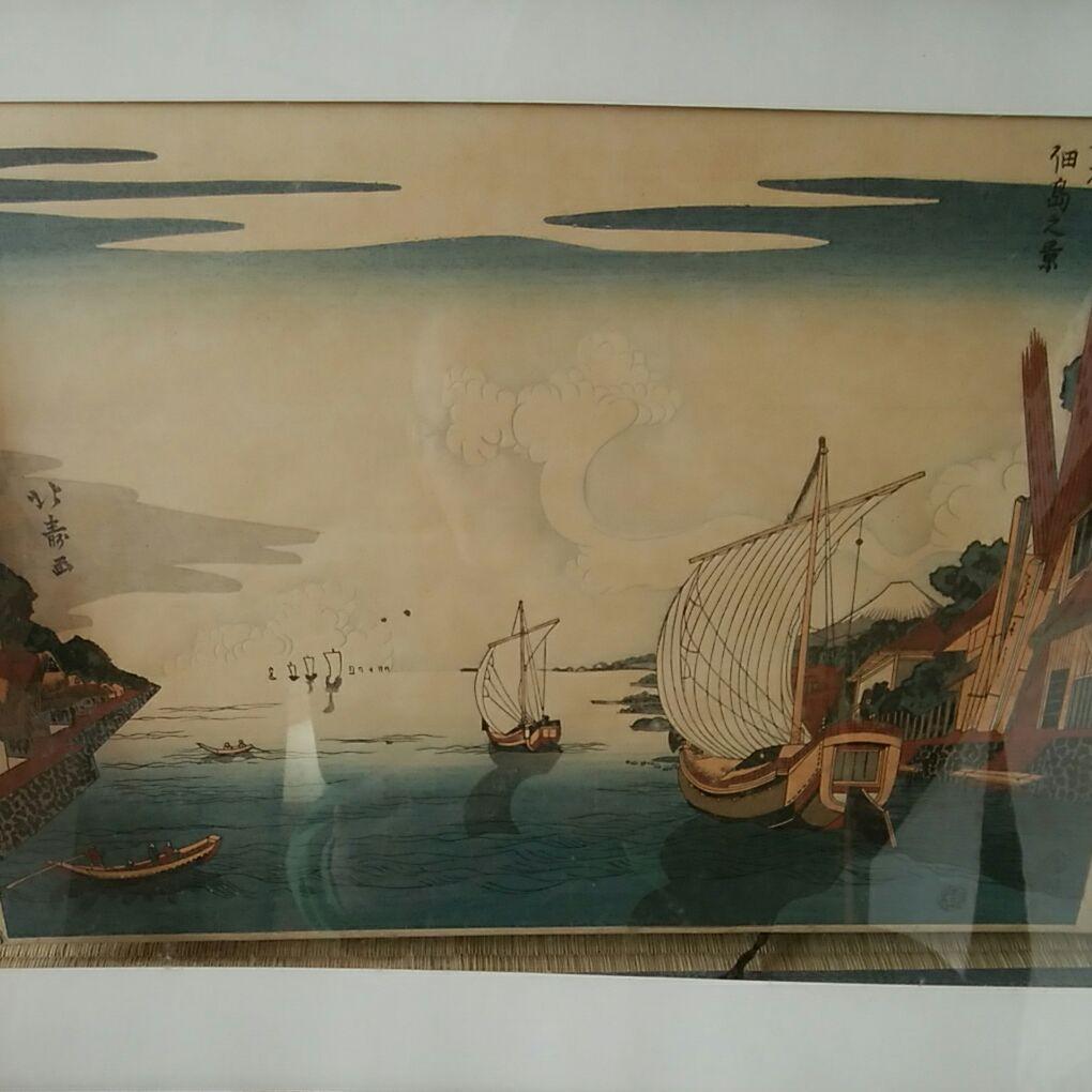 版画　昇亭北寿作　( 東都佃島え景)