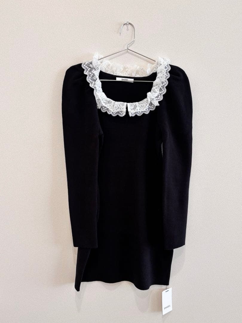 (新品)snidel フリルネックニットワンピース