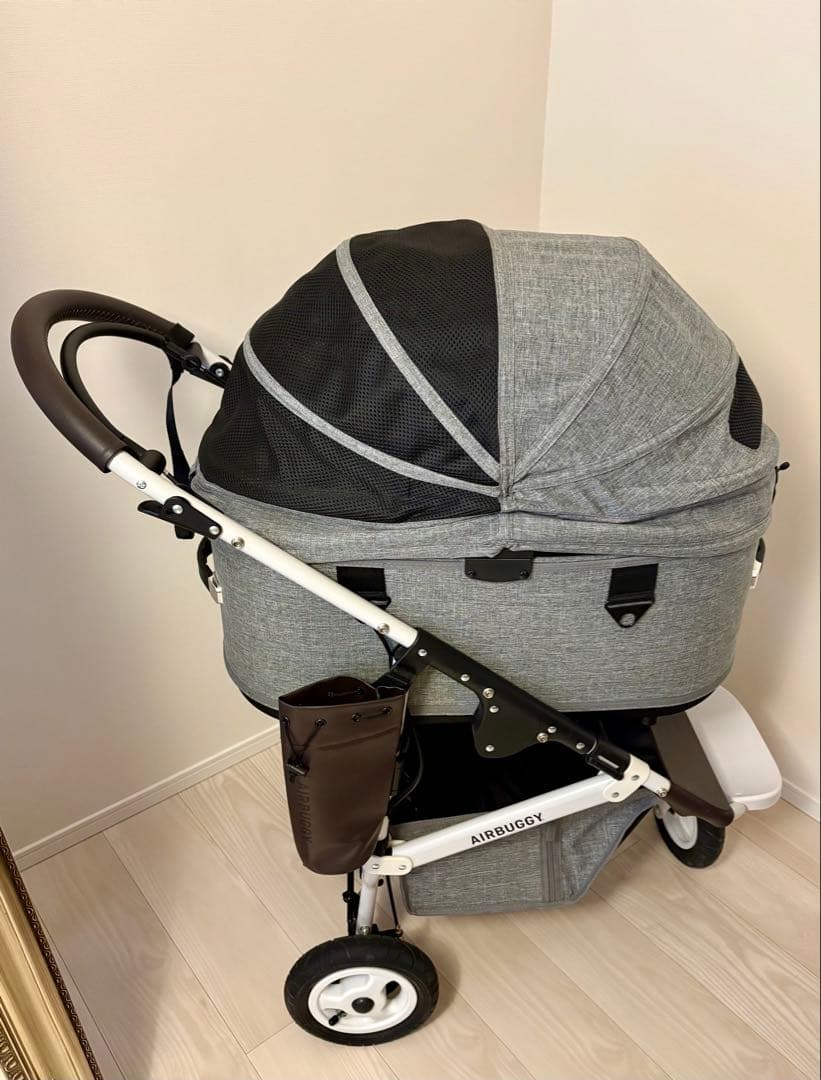 【引き取り限定】AIRBUGGY ペットカート グレー　ラージサイズ