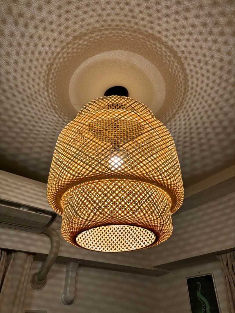 IKEA　SINNERLIG スィネリグ　ライト　照明　竹　バンブー