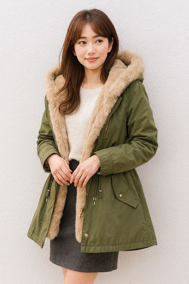 極美品 Boogie リアルファー ライナー付き モッズコート