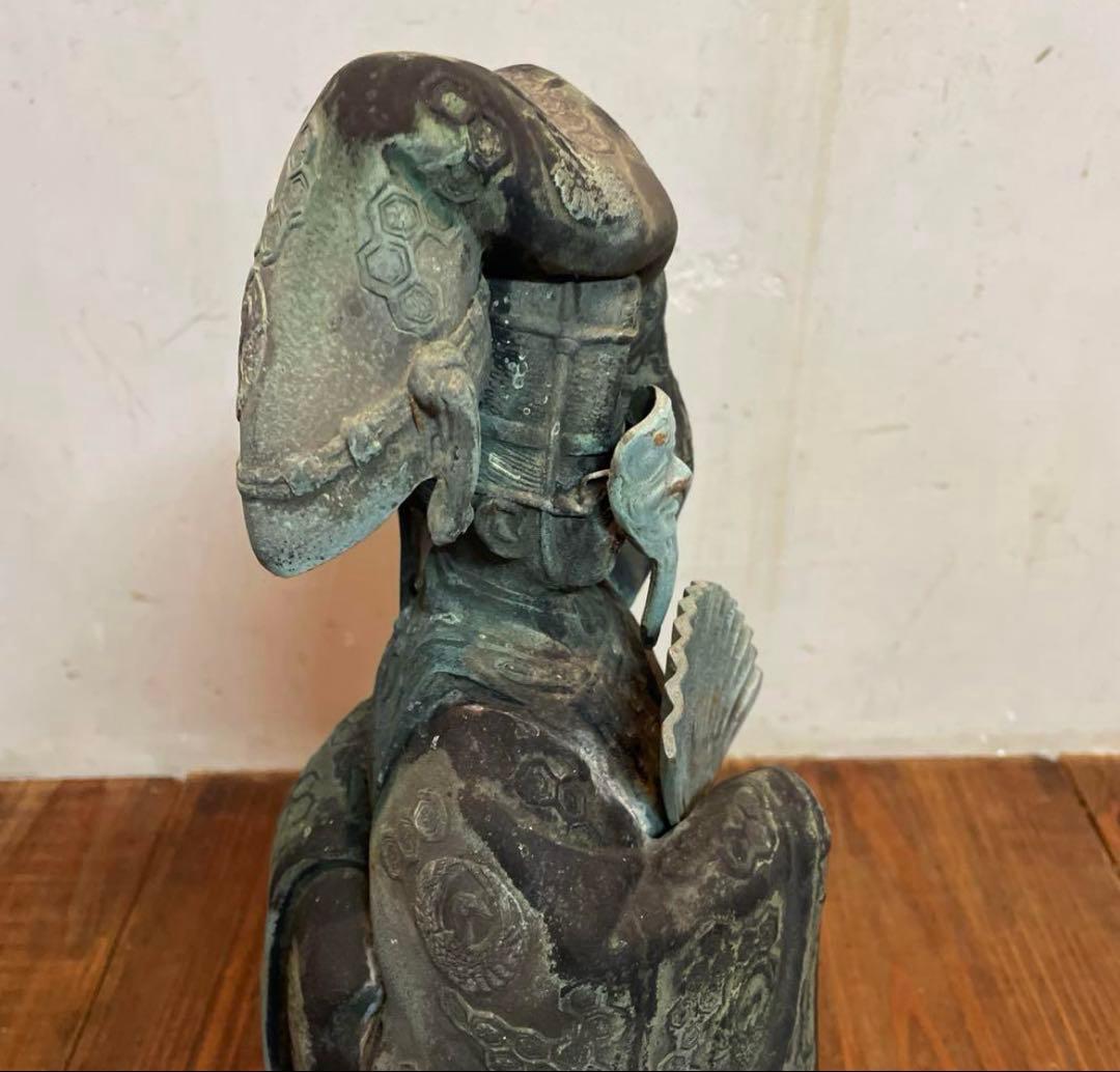 金属製　能楽　翁　置物　オブジェ　年代物　青銅　当時物