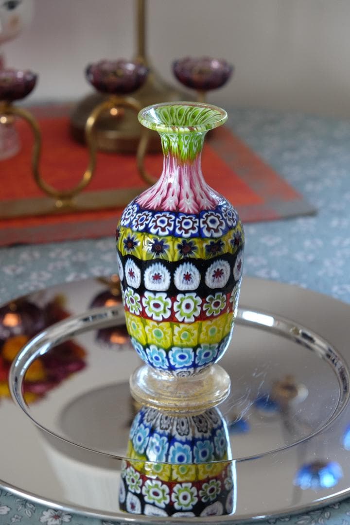 イタリア 民藝 ミルフィオリ 花瓶 検)ワイングラス プレート 皿 舩木倭帆