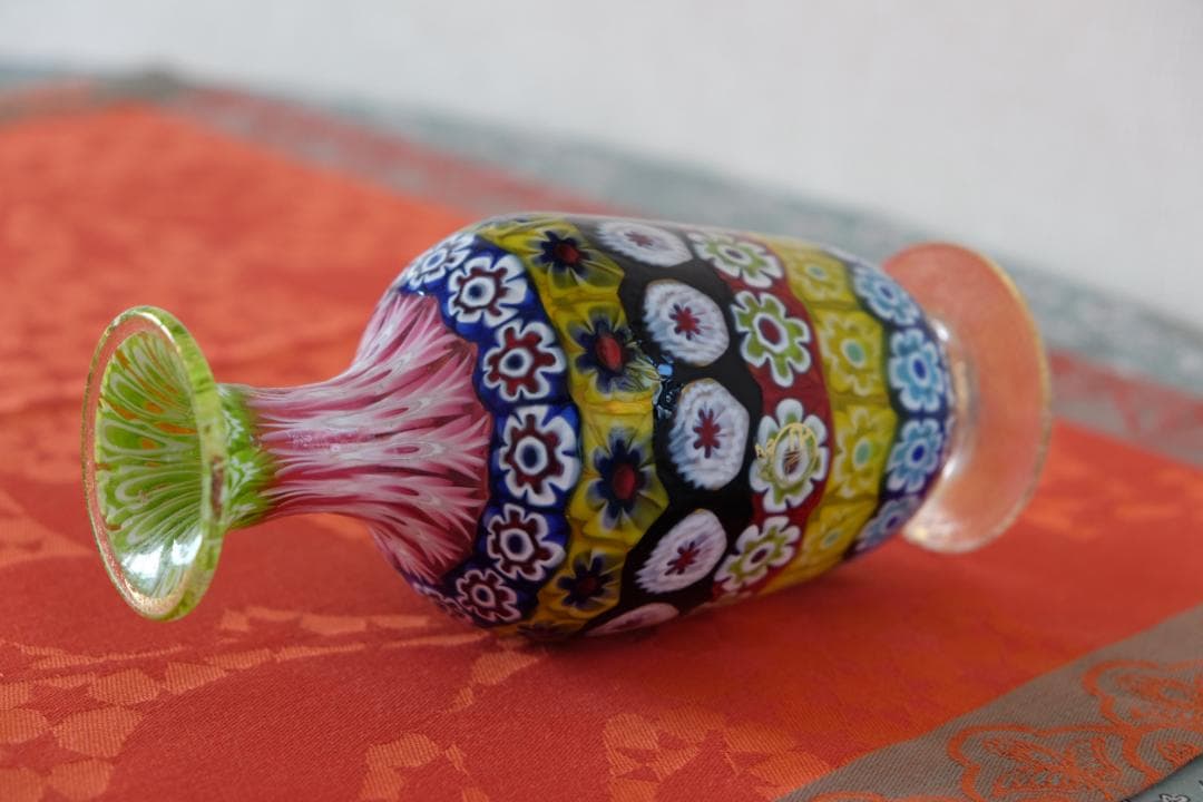 イタリア 民藝 ミルフィオリ 花瓶 検)ワイングラス プレート 皿 舩木倭帆