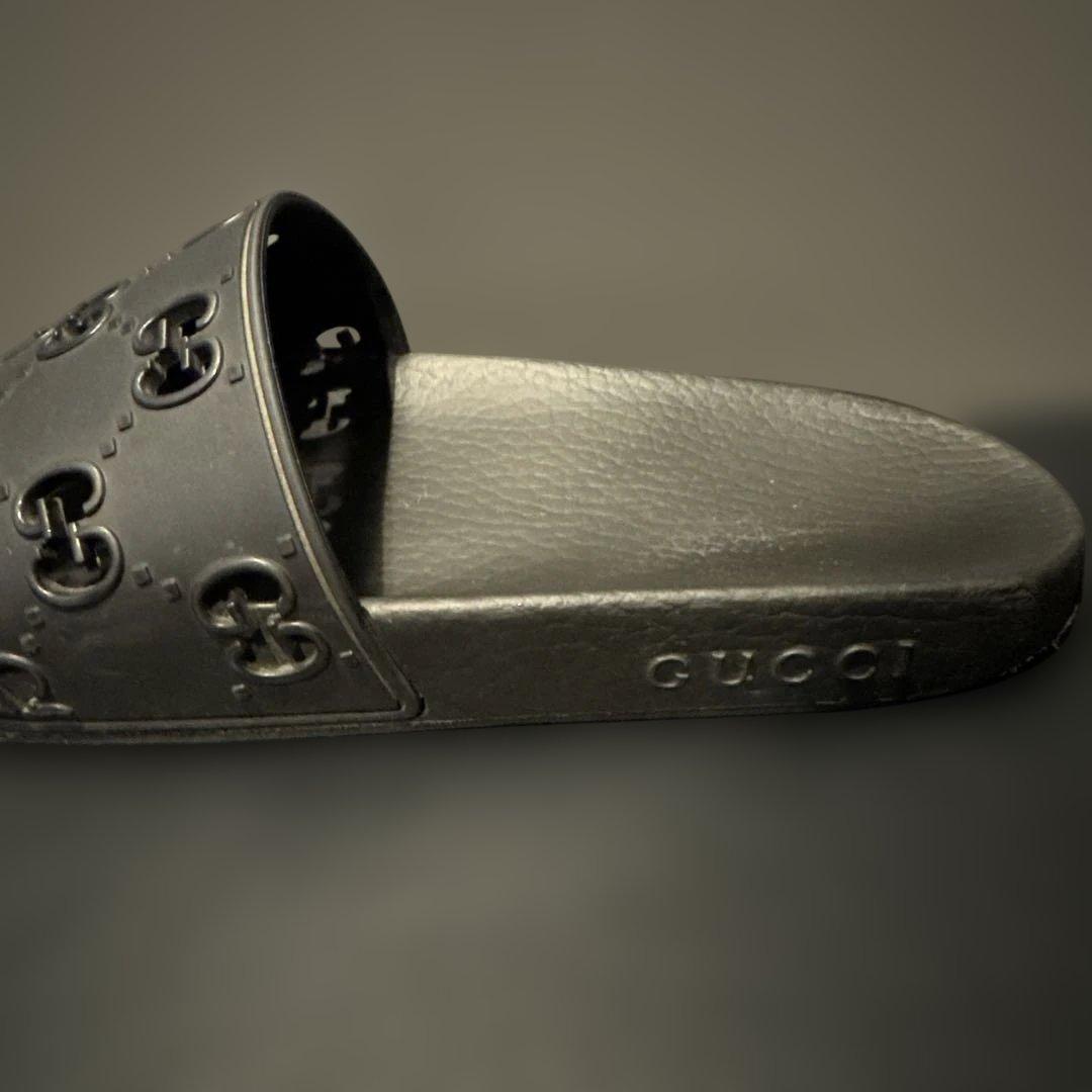 K*m様 GUCCI ブラック スライドサンダル GGロゴ