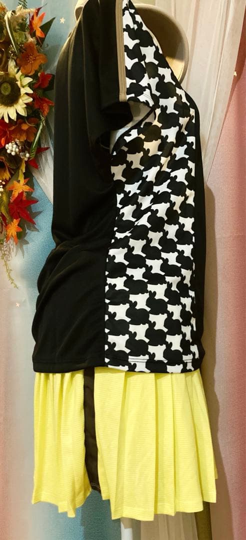 No.867 FILA スモーキーYELLOWのプリーツ☆新品☆XL☆