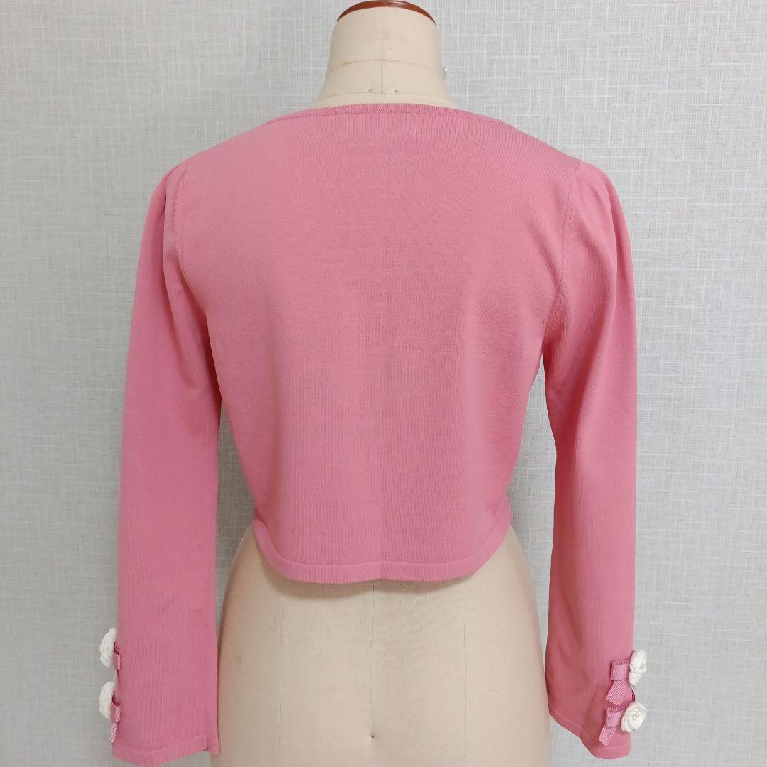 【美品】M'S GRACY エムズグレイシー　カーディガン ピンク　花モチーフ