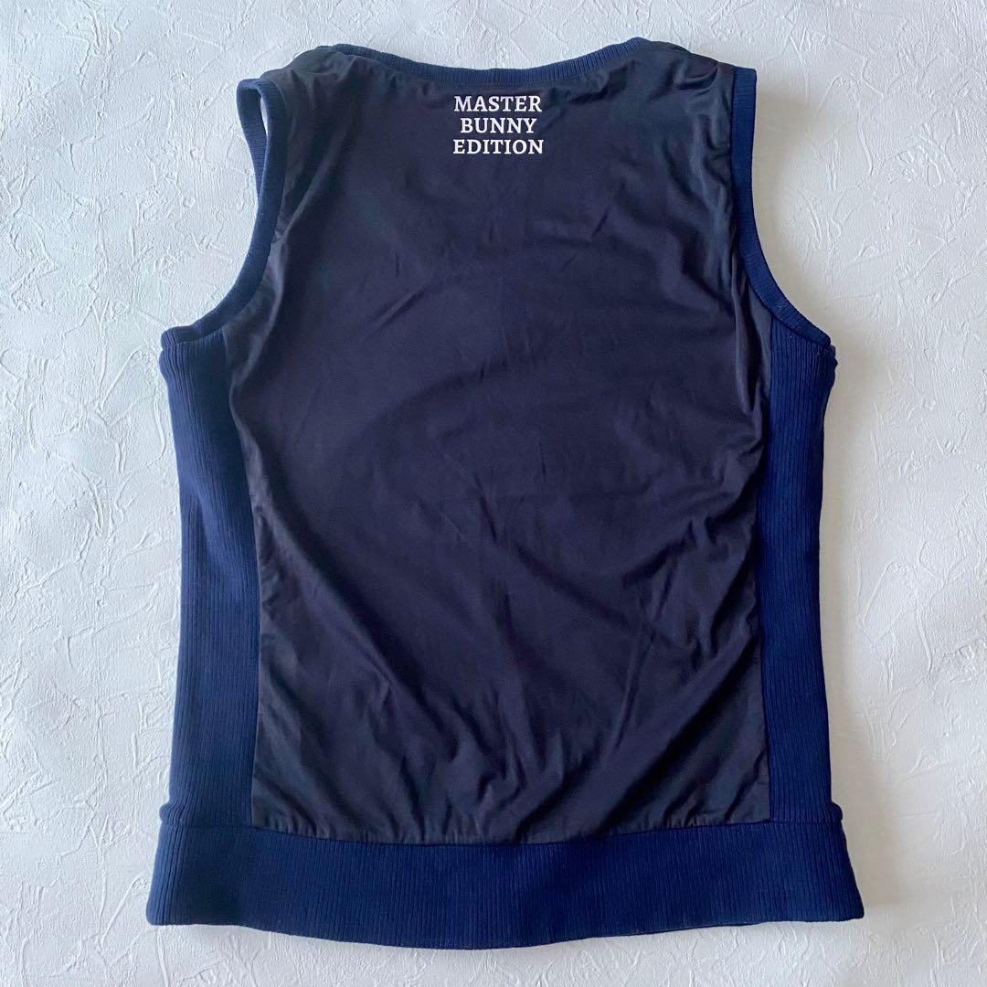 【マスターバニー】リバーシブルVネックベストネイビーストライプ レディース0