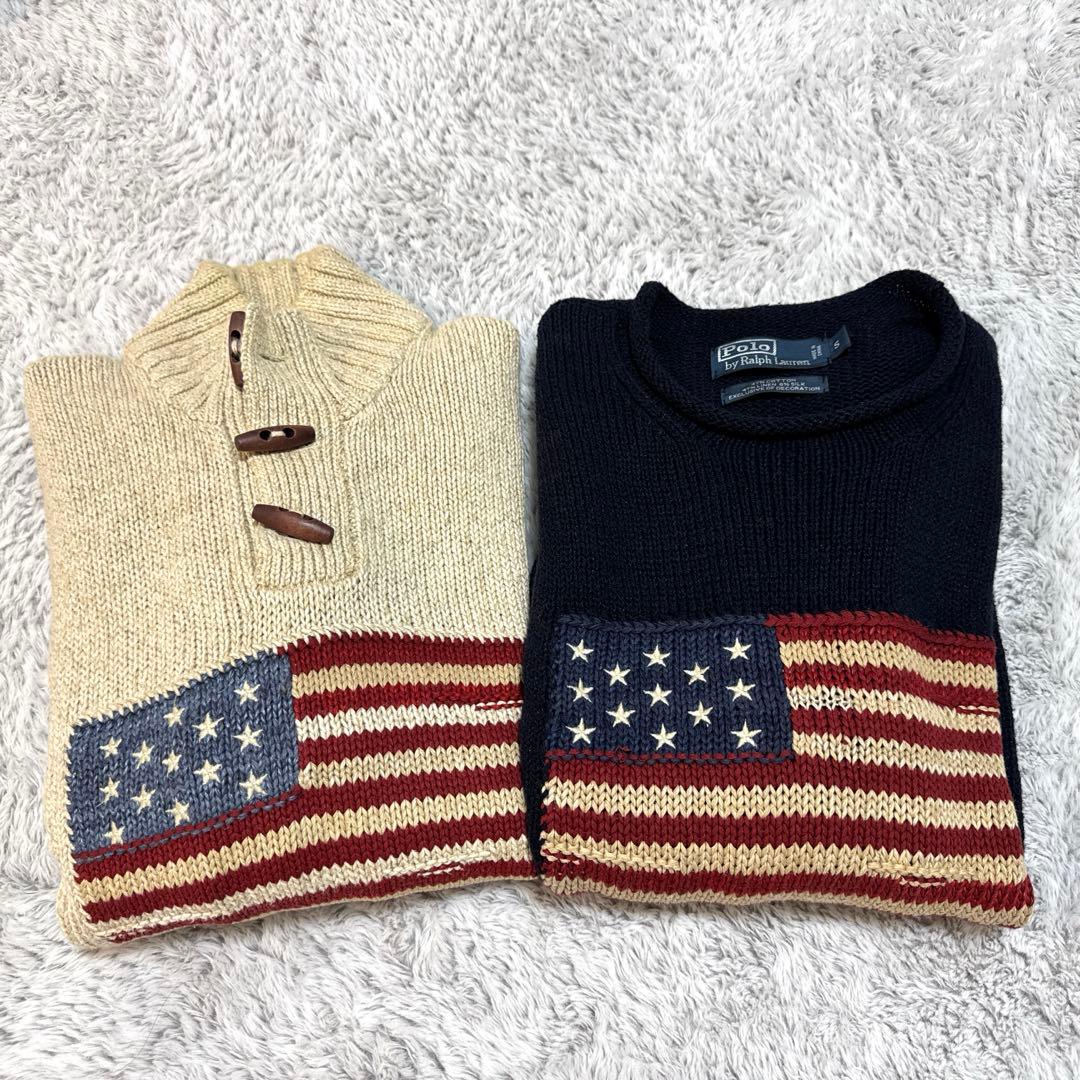 2枚セット　ラルフローレン　アメリカ　国旗　ニット　アイコニック　星条旗