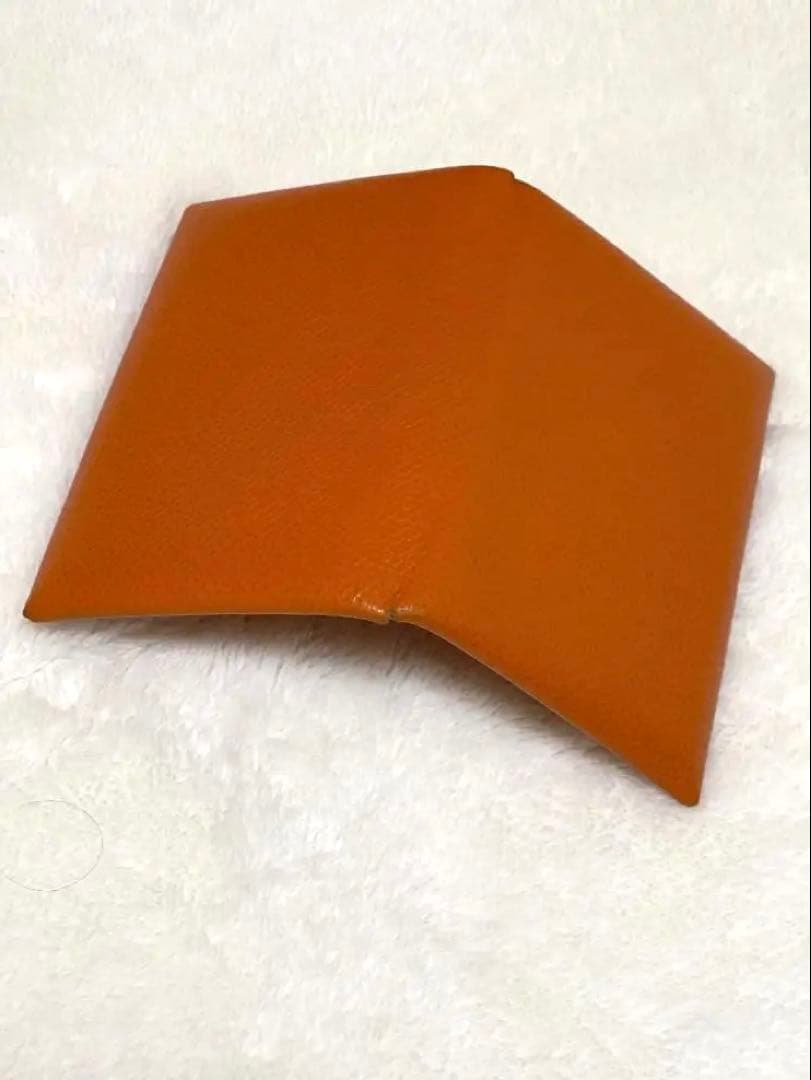 【✨極美品✨】HERMES カルヴィ レザー 名刺入れ（オレンジ）