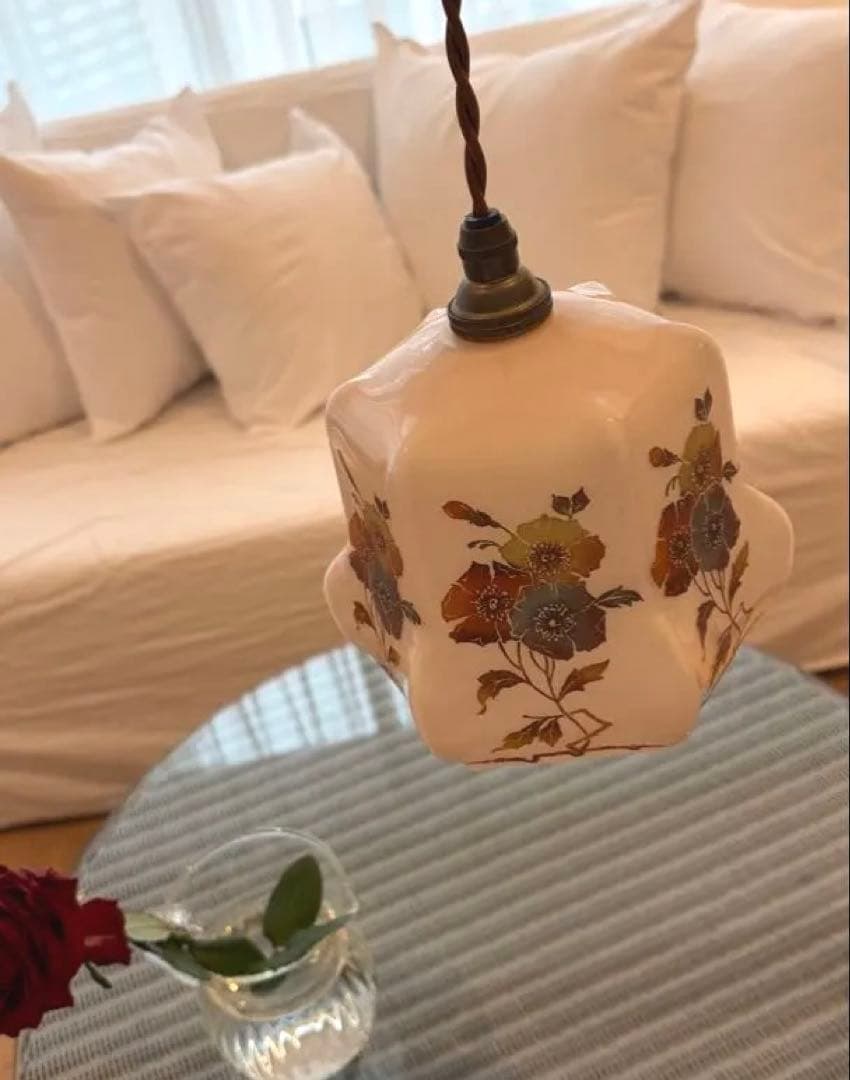 Handle アンティーク ガラスシェードランプ